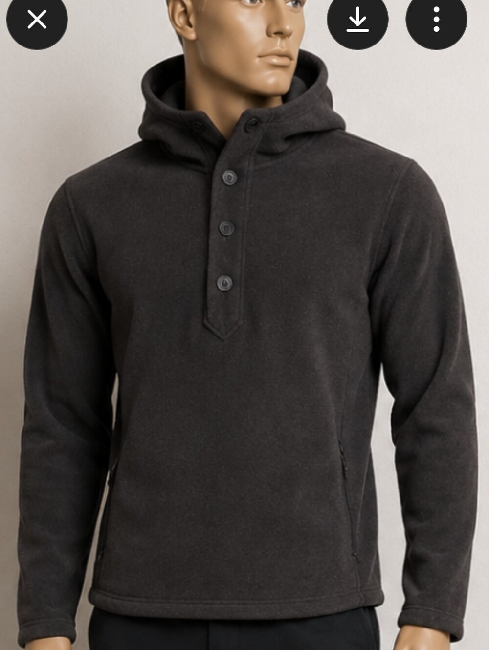 The North Face Charcoal Gray Quarter Zip Button Women's Hoodie sz L Outdoors